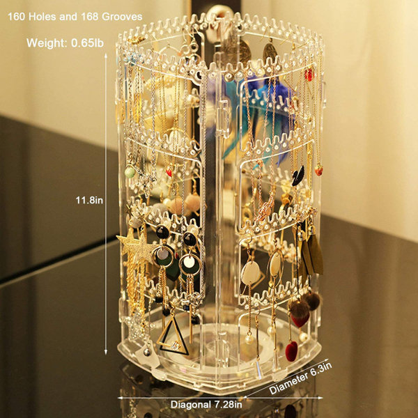 Rebrilliant Rotating Jewellery Organizer Jewellery Stand Acrylic 360